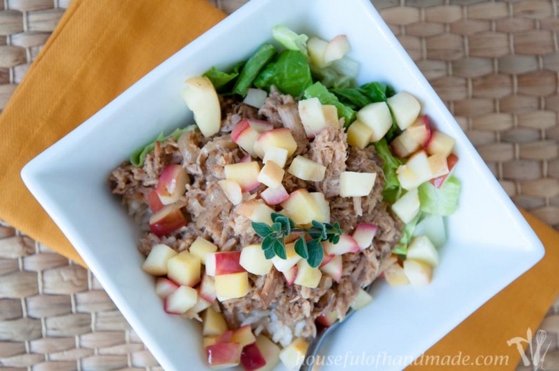 Slow Cooker Pork and Apples Rice Bowls a Houseful of Handmade