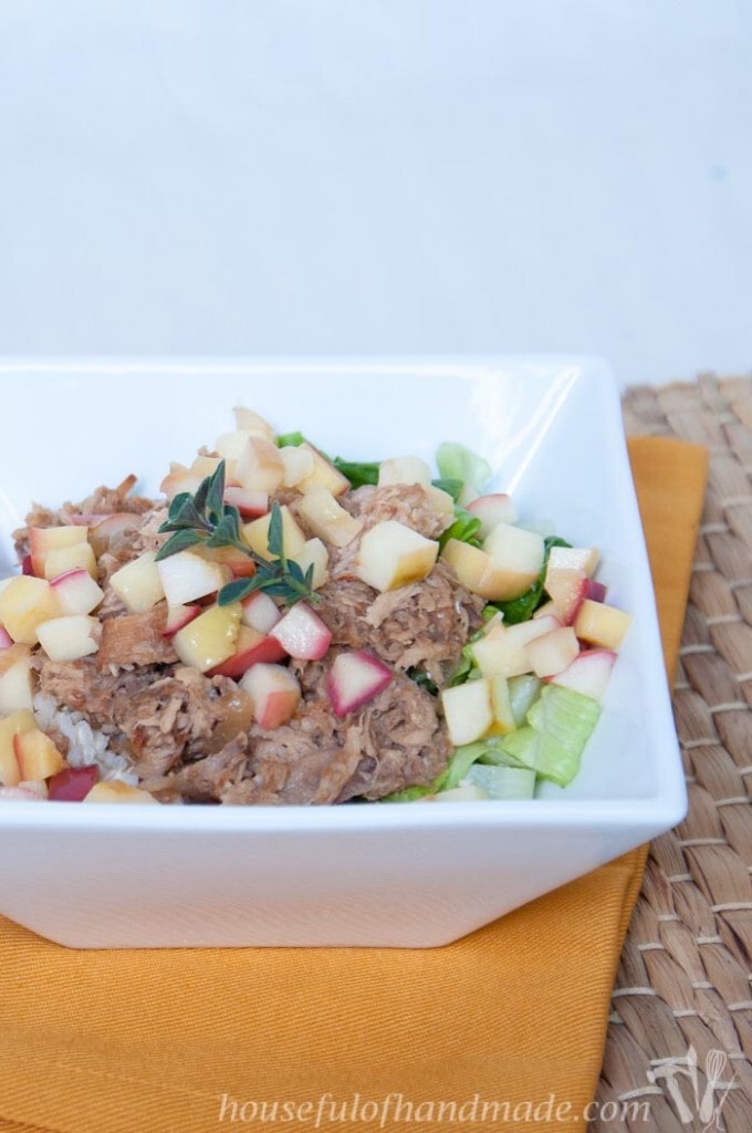 Slow Cooker Pork and Apples Rice Bowls a Houseful of Handmade