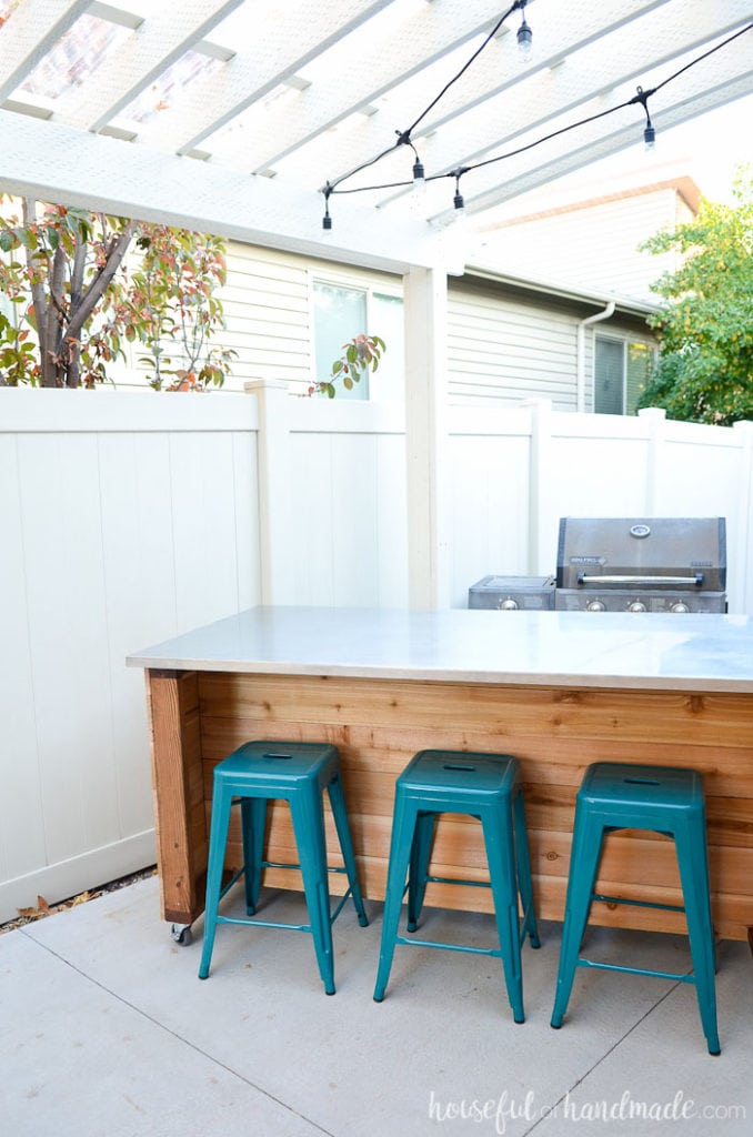 Outdoor Kitchen Island Build Plans - a Houseful of Handmade