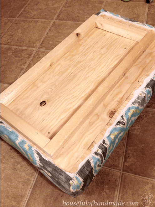 Underside view of the built in bench top.