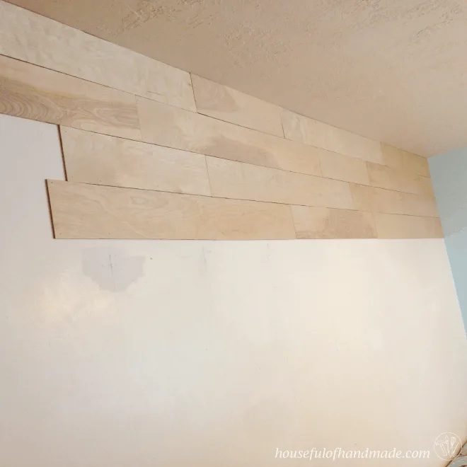 How to install a large feature plank wall for under $100. | Houseful of Handmade