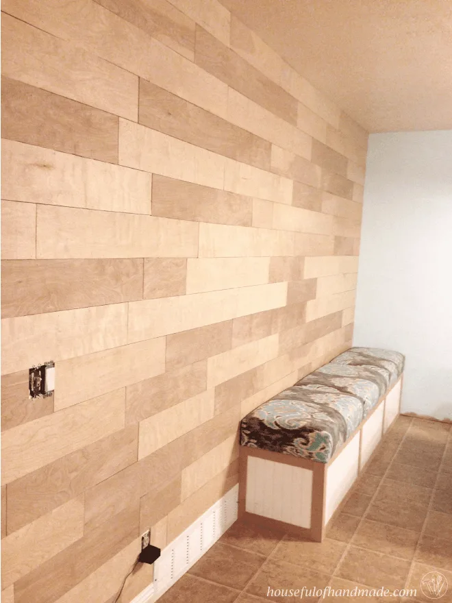 How to install a large feature plank wall for under $130. | Houseful of Handmade