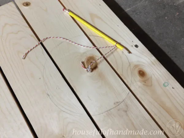 How to build a boat picnic table for bigger kids. Inspired by plans form Ana White. Tutorial on Houseful of Handmade. #getbuilding2015 #diy