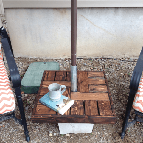Make Your Own Umbrella Stand Side Table - How To Make Your Own Patio Umbrella Base