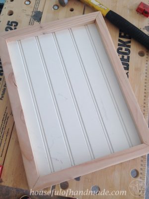 Beadboard Frame DIY Clipboard Picture Frame with Beadboard - Houseful of Handmade