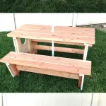 How to build a boat picnic table for bigger kids. Inspired by plans form Ana White. Tutorial on Houseful of Handmade. #getbuilding2015 #diy