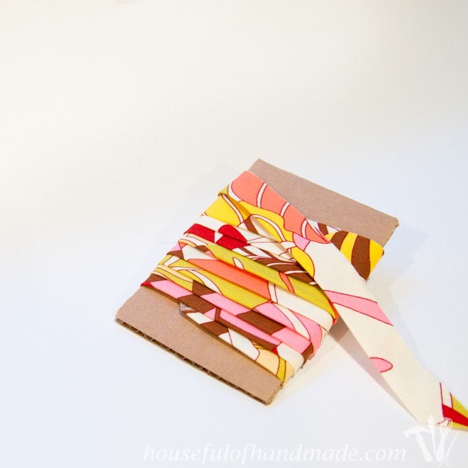 How to easily make one continuous strip of bias tape. Tutorial on Houseful of Handmade.