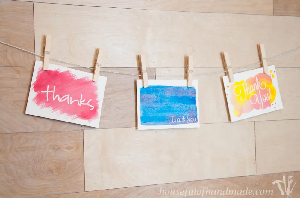 Watercolor Thank You Cards - Houseful of Handmade