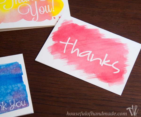 Watercolor Thank You Cards - Houseful of Handmade