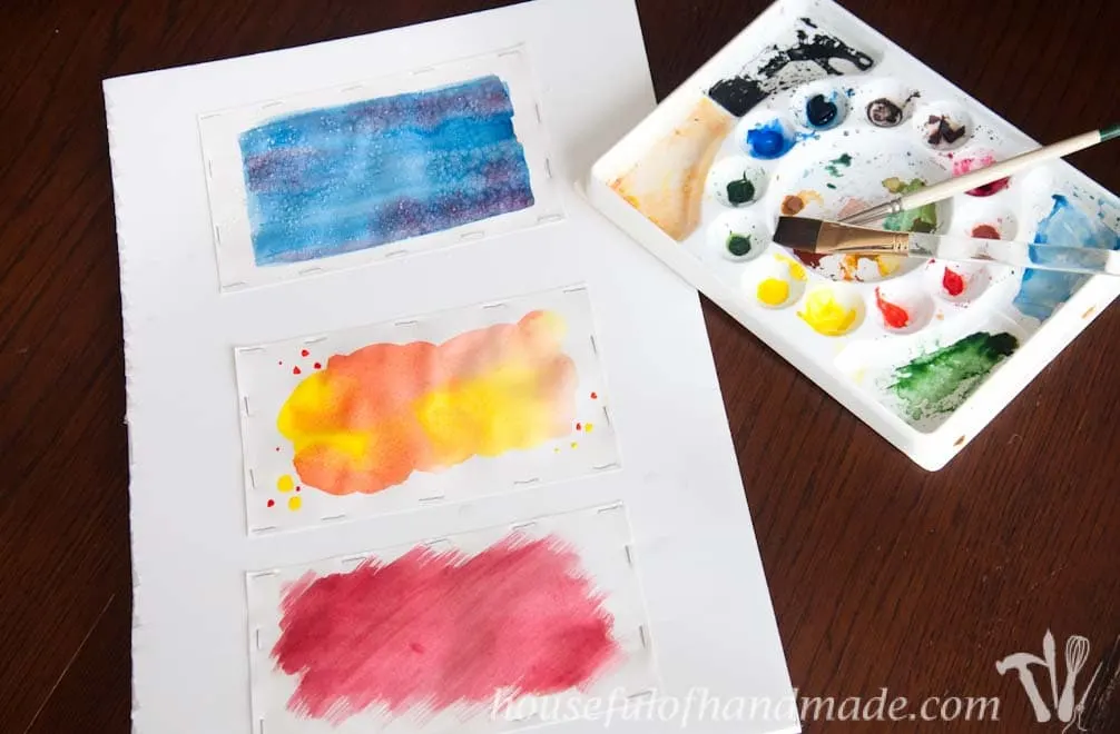 Three watercolor techniques for making fun cards