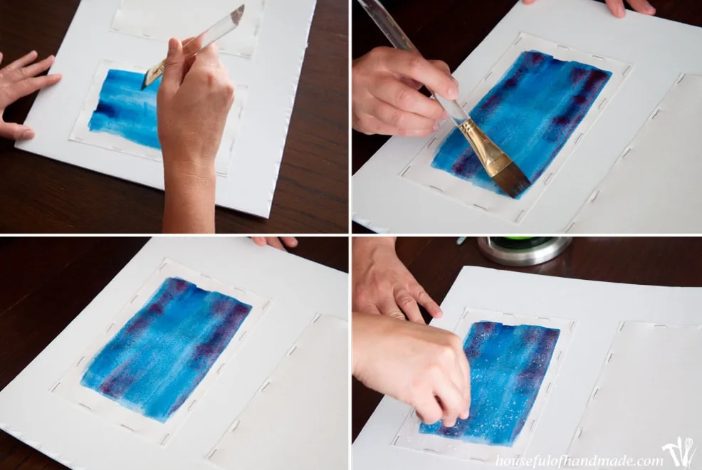 Using salt to create a watercolor effect