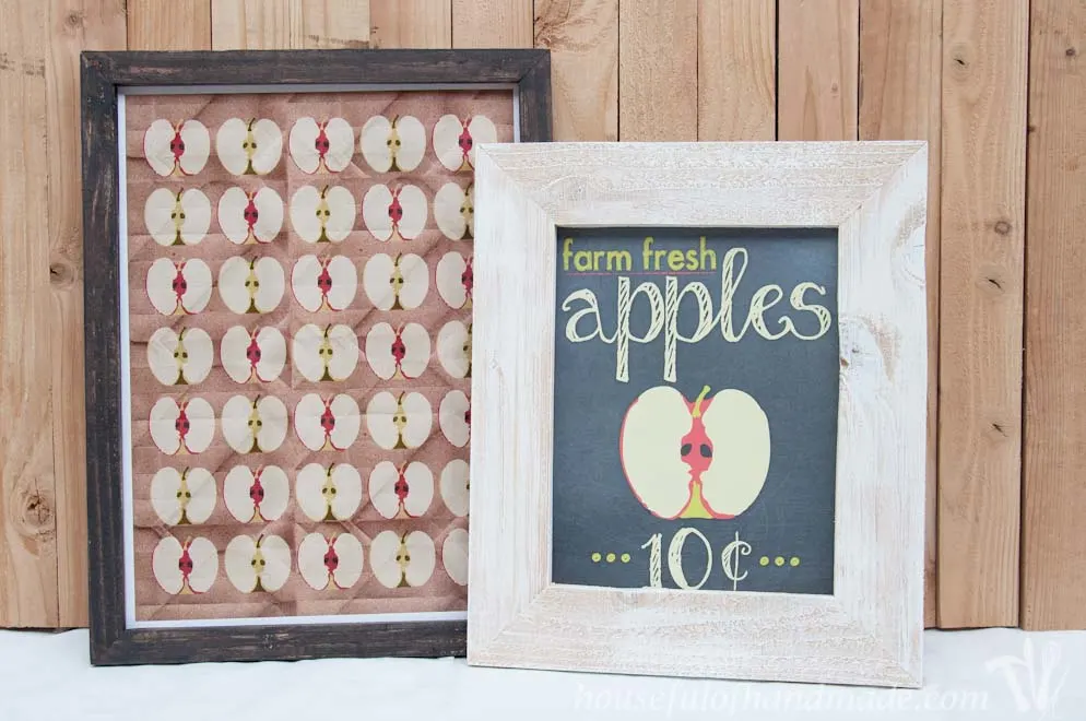 rustic picture frames diy with fall apples