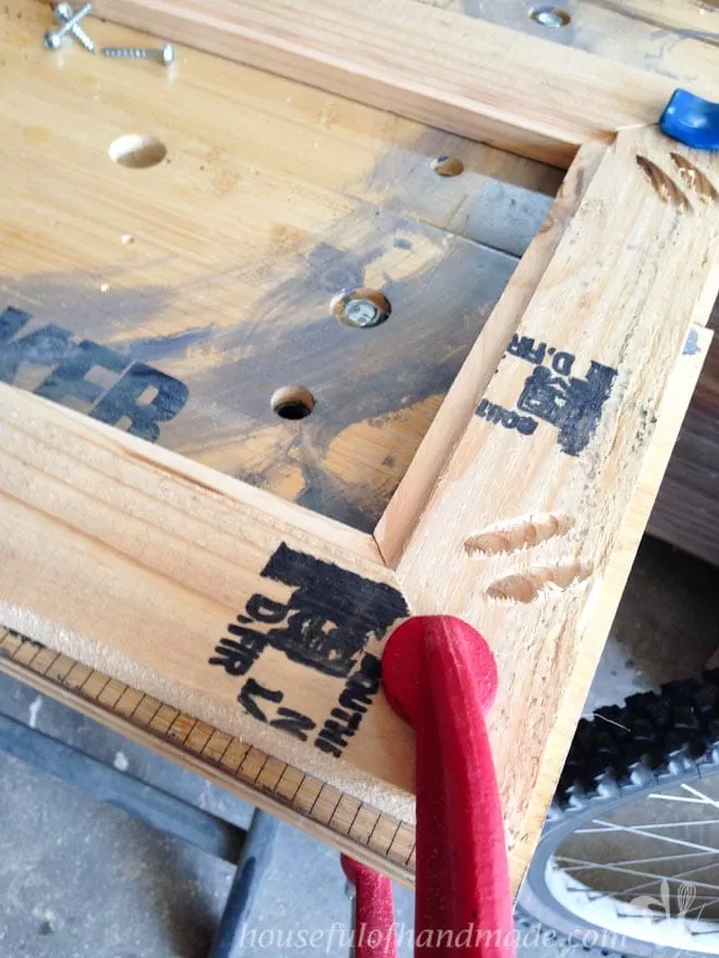 natural wood shown being clamped