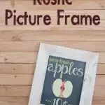 Rustic Picture Frame diy with free apple printables for fall