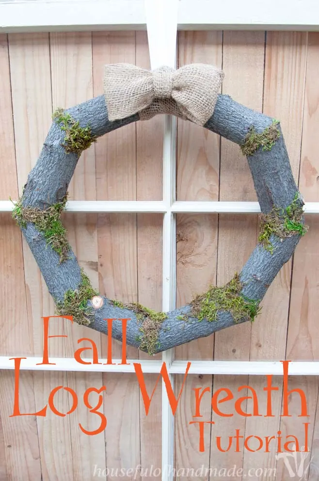 The perfect rustic wreath for fall. Bring all the beauty of the woods home. Tutorial on Houseful of Handmade.