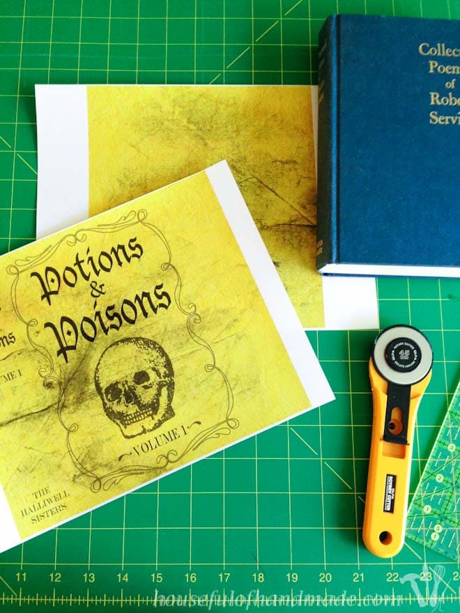 Turn any book into a spooky witch's book with these printable Halloween book covers. Housefulofhandmade.com