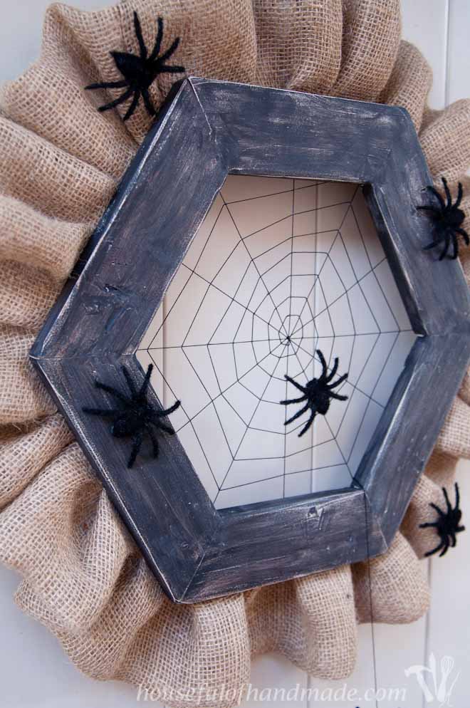 How to make a wooden spider web wreath