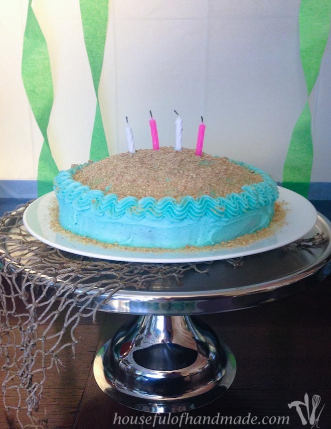 mermaid themed birthday cake