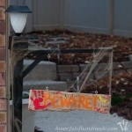 Add some Halloween flair to you front yard with this Halloween lamppost. A spooky sign and inexpensive solar light make this an easy build for a beginner. Tutorial from housefulofhandmade.com.