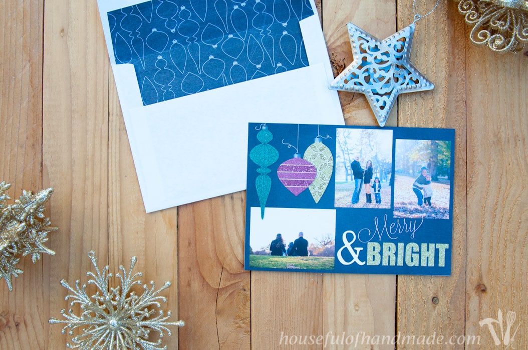 Make your own amazing Christmas cards this year. Use this free customizable Christmas card template to help you get the designer card look on a budget. | HousefulofHandmade.com