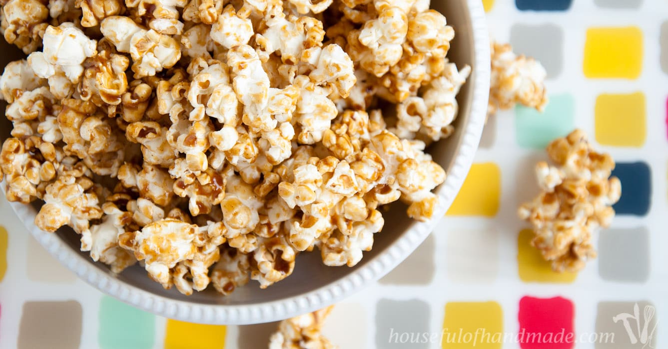 Chewy Gingerbread Caramel Popcorn Houseful of Handmade