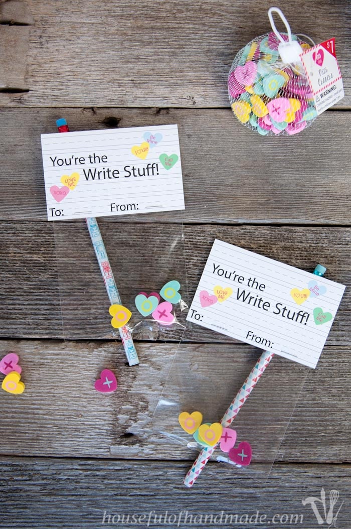 Instant Download Pencil DIY Kids Valentine Cards. School