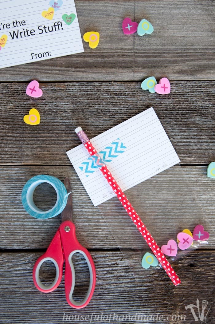 You're the write stuff! The perfect free printable pencil valentines for grade school kids. Download for free at Housefulofhandmade.com.