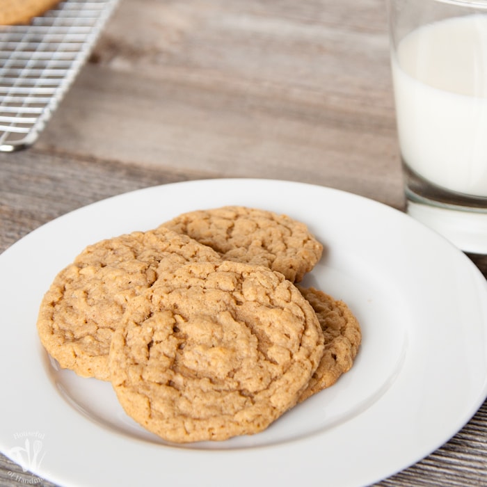 Malted Peanut Butter Oatmeal Cookies - Houseful of Handmade