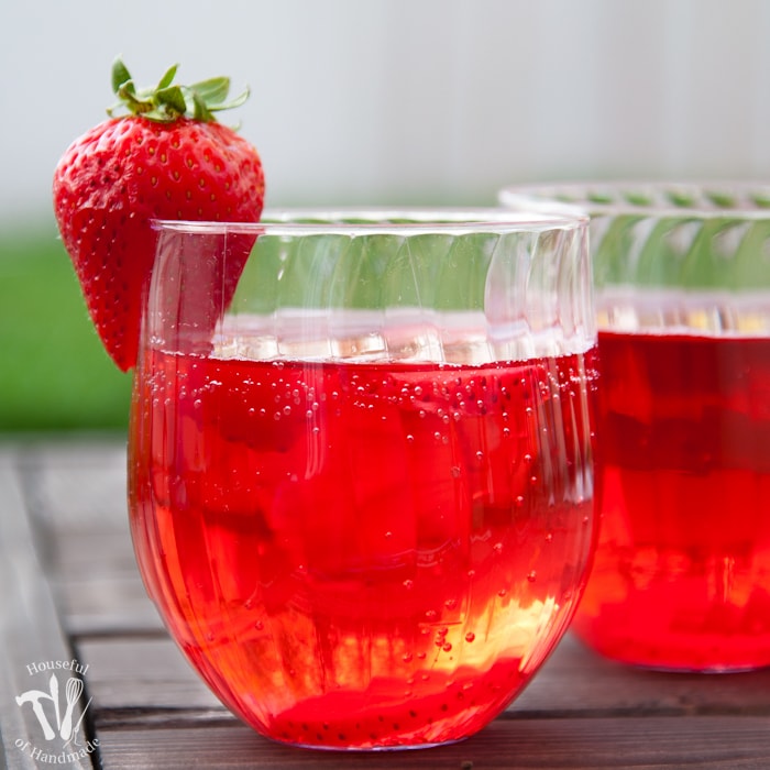 This is my new favorite flavored water recipe! This strawberry hibiscus sparkling water is so refreshing and perfect for summer. | Housefulofhandmade.com