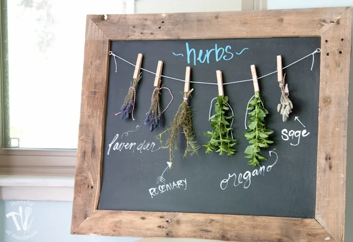 DIY Rustic Chalkboard Herb Drying Rack Houseful of Handmade