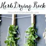 Make drying your herbs a part of your decor with this DIY rustic chalkboard herb drying rack. It's made from an old palette and makes preserving herbs beautiful. | Housefulofhandmade.com