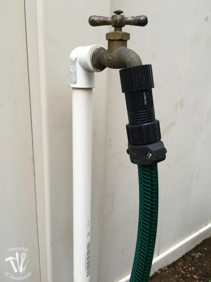 Ever wondered how to install a drip watering system for the garden? It is really easy to do and makes watering your garden so easy. Check out this great tutorial! | Housefulofhandmade.com