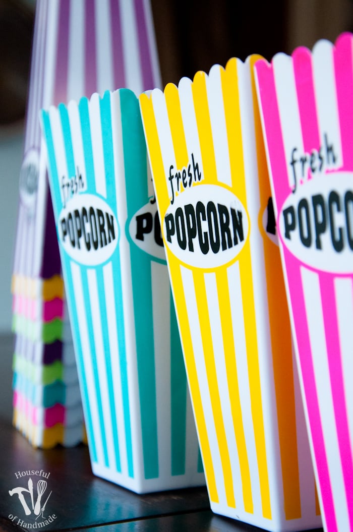 Throw an epic Movie Theatre themed birthday party without all the hassle! Classic movie theatre marque look with concessions and free printables to help you out. Housefulofhandmade.com