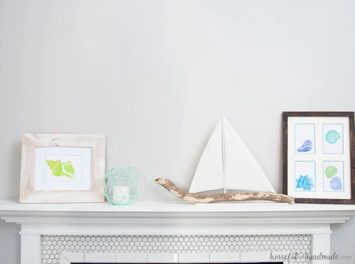 I love coastal decor! If you've ever skipped making your favorite driftwood project because you don't live by the ocean, no need for that anymore. Check out the tutorial for this DIY driftwood sailboat decor and find out where she found driftwood in a land locked state. | Housefulofhandmade.com