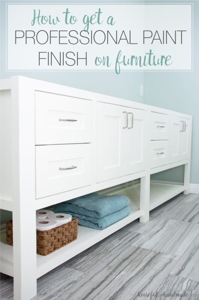 This is exactly what I needed! If you spend time building a beautiful piece of furniture, you will need to know how to get a smooth professional paint finish on it. All the tips and techniques for you to DIY a high-end piece. | Housefulofhandmade.com