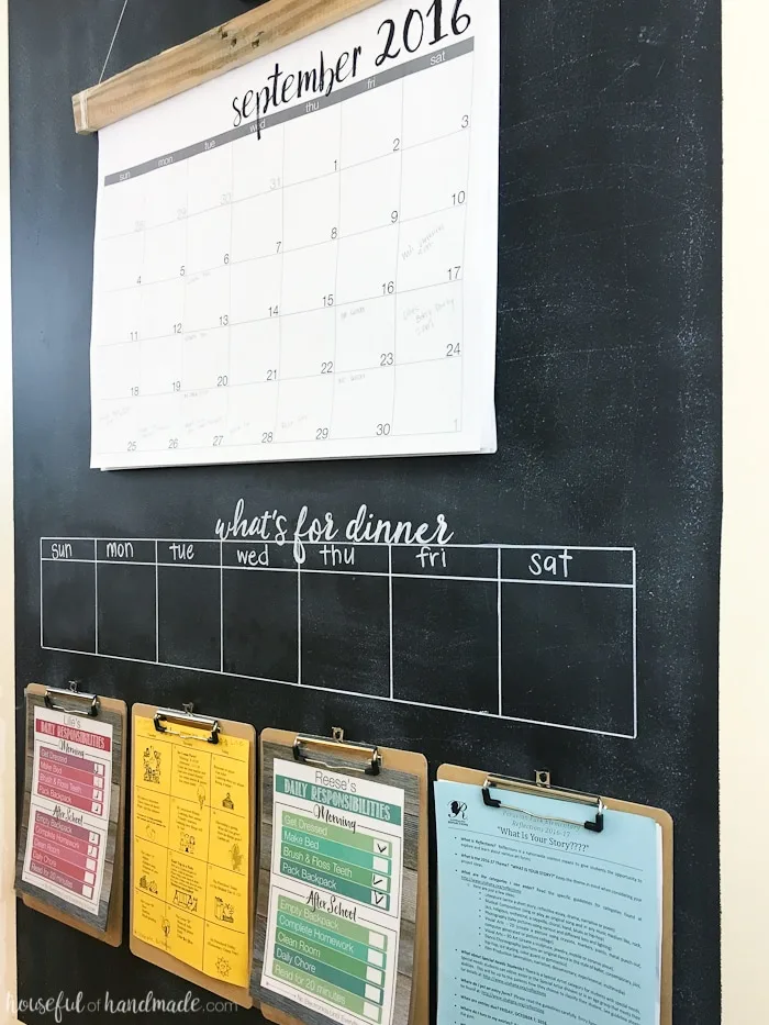 DIY Wood Wall Chalkboard Calendar For Keeping Your Family On Track