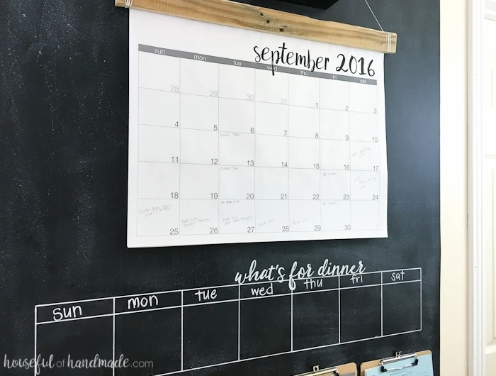 DIY Wood Wall Chalkboard Calendar For Keeping Your Family On Track