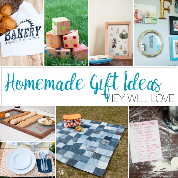 I love giving homemade gifts. Here is a wonderful list of DIY & homemade gift ideas they will love to receive! A lot of these ideas can even be made in just a couple hours. The perfect gift for the Christmas season or anytime. | Housefulofhandmade.com