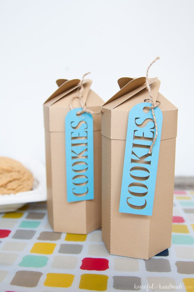 two printable cookie boxes on a table