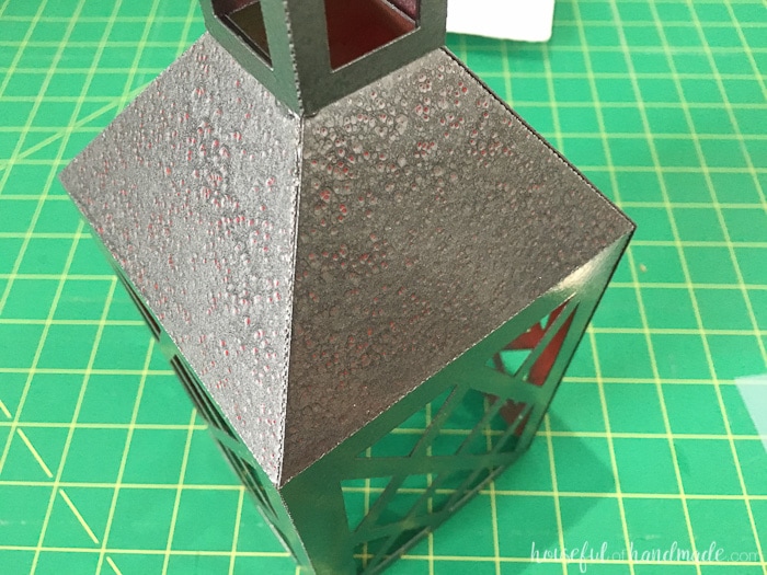 DIY Paper Lantern in hammered metal