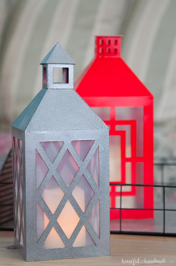 DIY Paper Lanterns Decor in red and silver