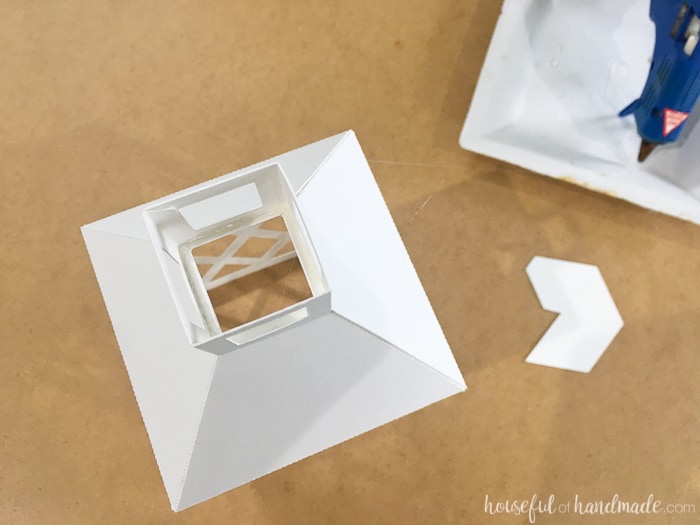 top view of diy paper lantern