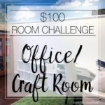 See how I make over this office & craft room for only $100! This March join in on the fun with a bunch of bloggers as they redo rooms in the $100 room challenge. Housefulofhandmade.com | Budget room makeover | $100 Room Challenge | DIY Room Makeover | Home Renovation Ideas | Office Makeover | Craft room Makeover | Budget Storage Ideas