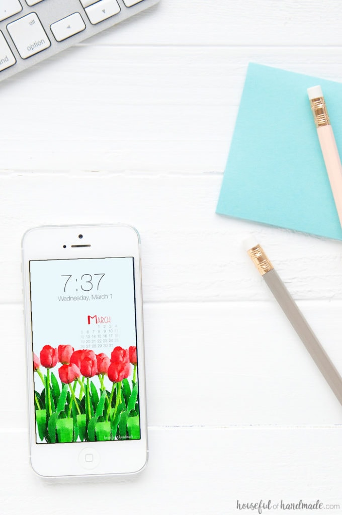 Bring a little spring to your smartphone and desktop with this free digital backgrounds for March! Tulips are the flower of spring and these watercolor tulips are ready to download today. Housefulofhandmade.com