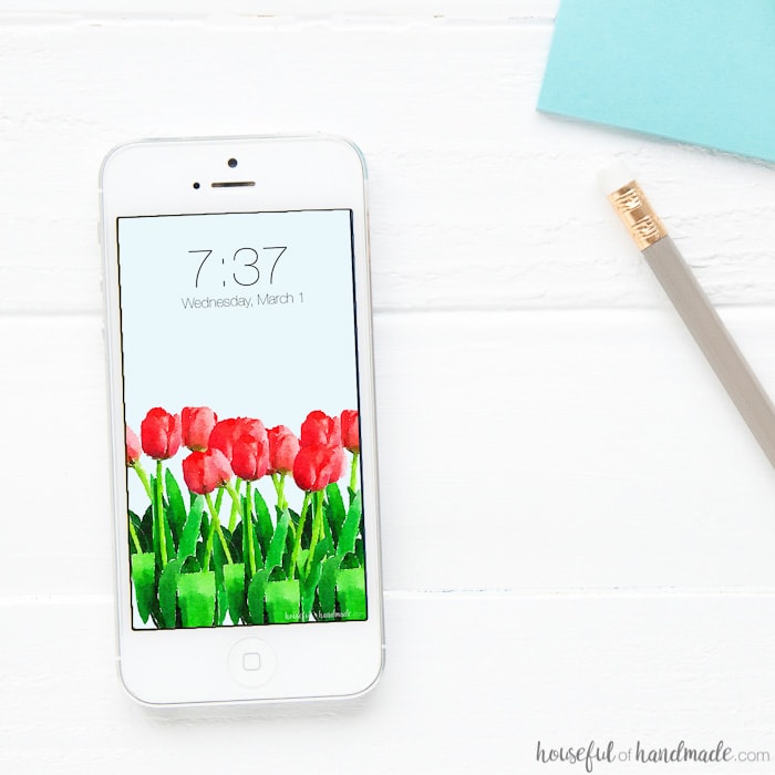 Bring a little spring to your smartphone and desktop with this free digital backgrounds for March! Tulips are the flower of spring and these watercolor tulips are ready to download today. Housefulofhandmade.com