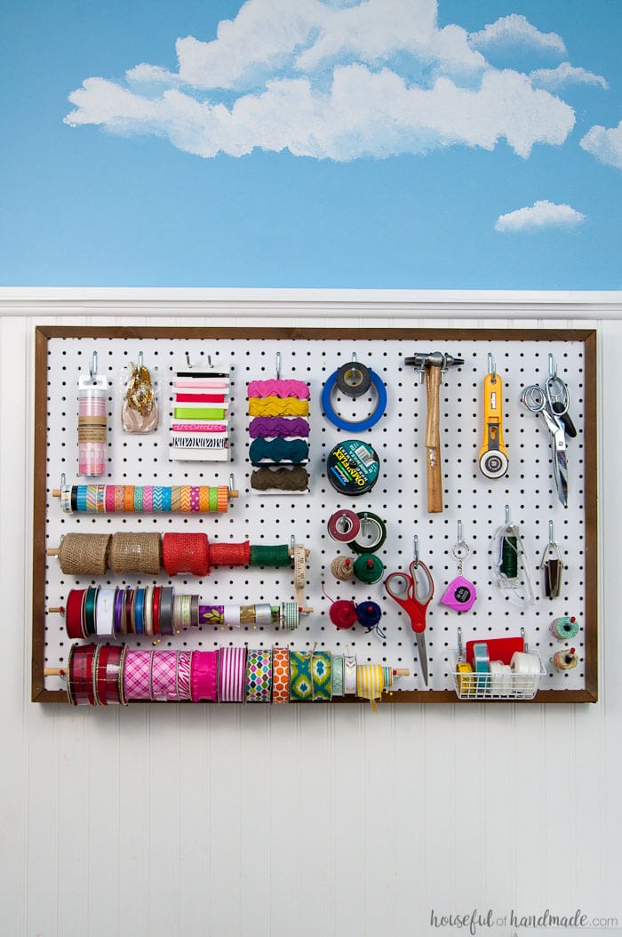 How to Hang Pegboard so it is Removable - Houseful of Handmade