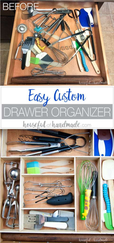 Organize your kitchen drawers and keep them organized with these fun kitchen utensil drawings. Includes free cut file for vinyl decals. housefulofhandmade.com | Silhouette Cameo | Vinyl Decal | Free Silhouette File | Kitchen Drawer Organization | Kitchen Utensil Organization | DIY Drawer Organizer | Wood Drawer Organizer | Custom Kitchen Organizer 