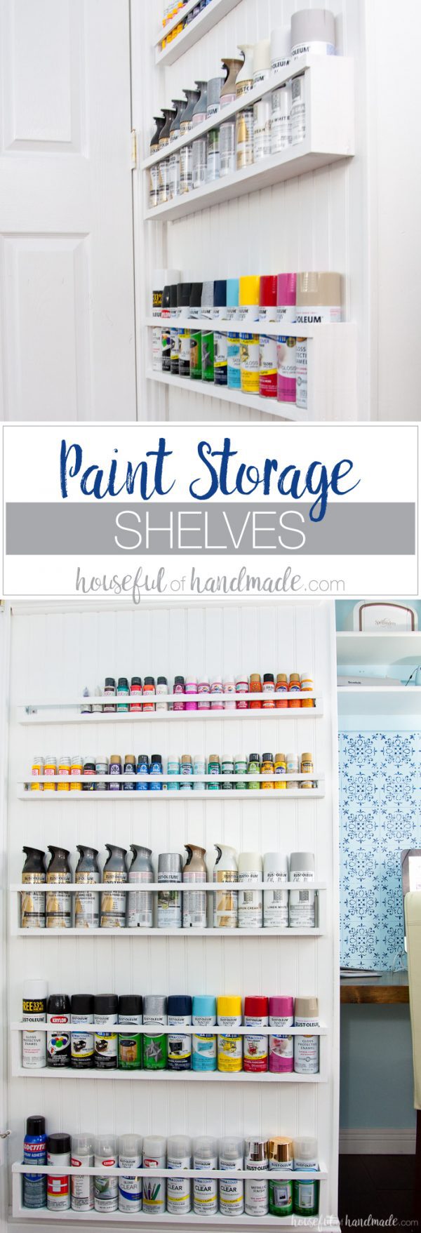 DIY Paint Storage Shelves Houseful of Handmade