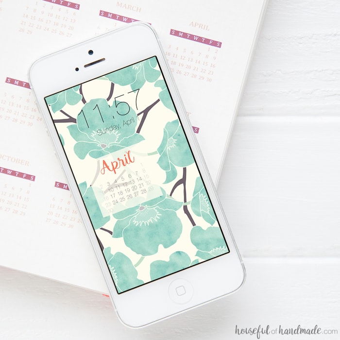 Add a little spring to your desktop and smartphone with these free digital backgrounds for April. Download this soft watercolor floral print for your electronics today. Housefulofhandmade.com | iPhone wallpaper | Desktop Wallpaper | Free Downloadable Background