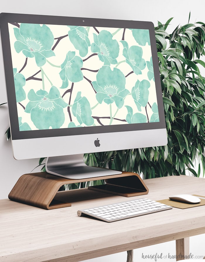 Add a little spring to your desktop and smartphone with these free digital backgrounds for April. Download this soft watercolor floral print for your electronics today. Housefulofhandmade.com | iPhone wallpaper | Desktop Wallpaper | Free Downloadable Background